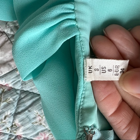 Vintage Tricoville London Blue Midi Dress Size 6 Sleveless Turquoise - Picture 14 of 16